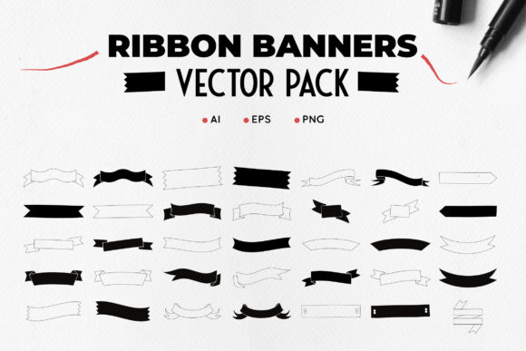 20 Banners and Ribbons Vector Pack for Creative Projects