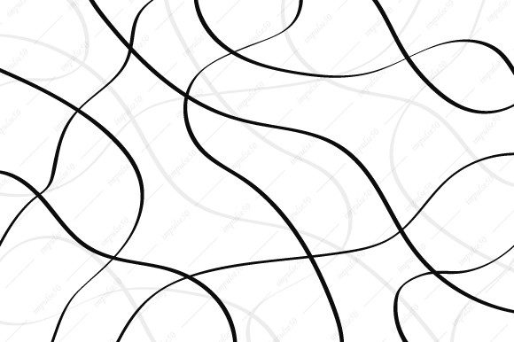 Abstract Black Grunge Brush Wavy Line