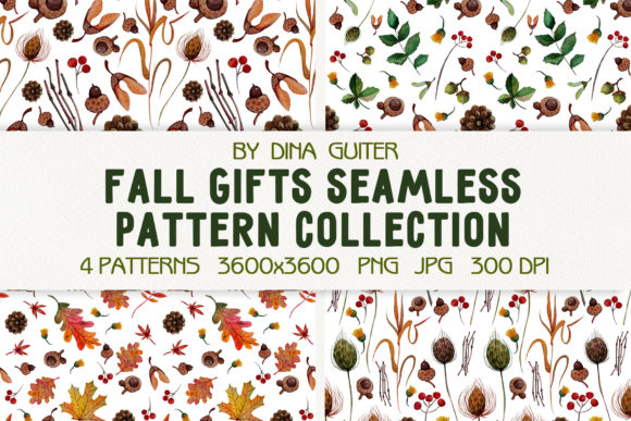Autumn-Inspired Watercolor Patterns for Creative Design Projects