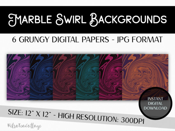 Elevate Your Design Projects with Marble Swirl Digital Papers