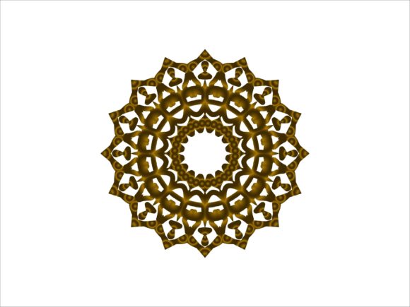 Mandala Gold Gradation Circular Flowers: A Versatile Decorative Element for Creative and Commercial Use
