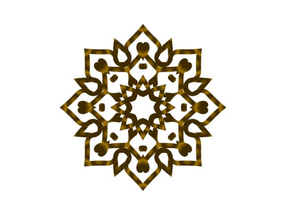 Mandala Gold Gradation Flower Line Art