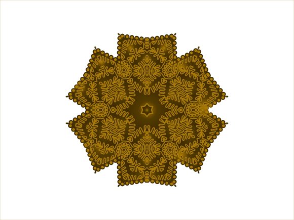 Mandala Gold Gradation Ornament Hexagon