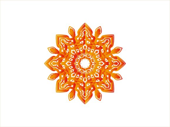 Mandala Orange Flower Ornament