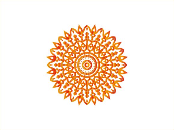 Mandala Orange Spread Ornament Line