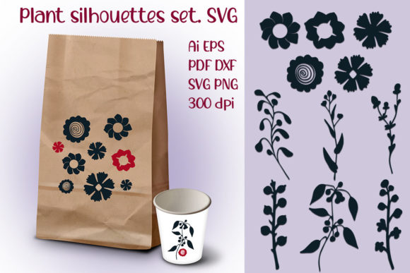 Plant Silhouettes Set. SVG: A Versatile Toolkit for Creative Projects