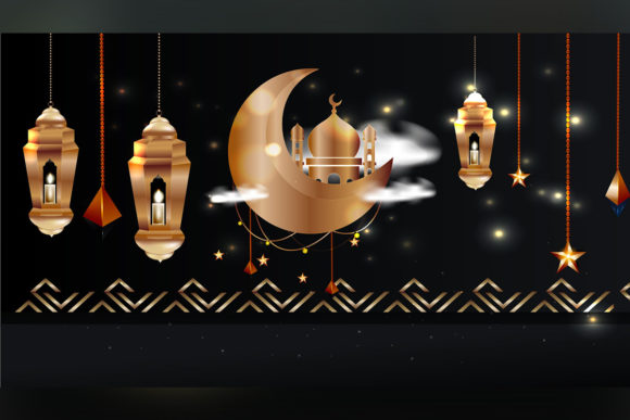 Ramadan Background with Lantern Mosque